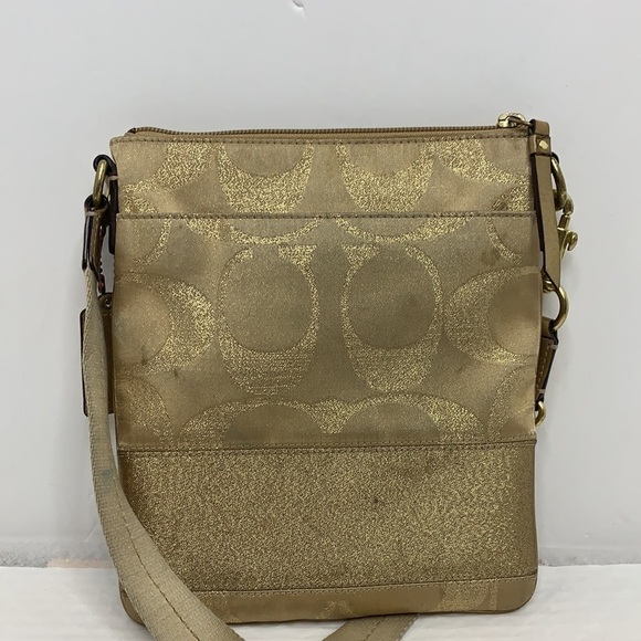 Coach Swingpack Stud Lurex Gold Jacquard CrossBody - Picture 7 of 9